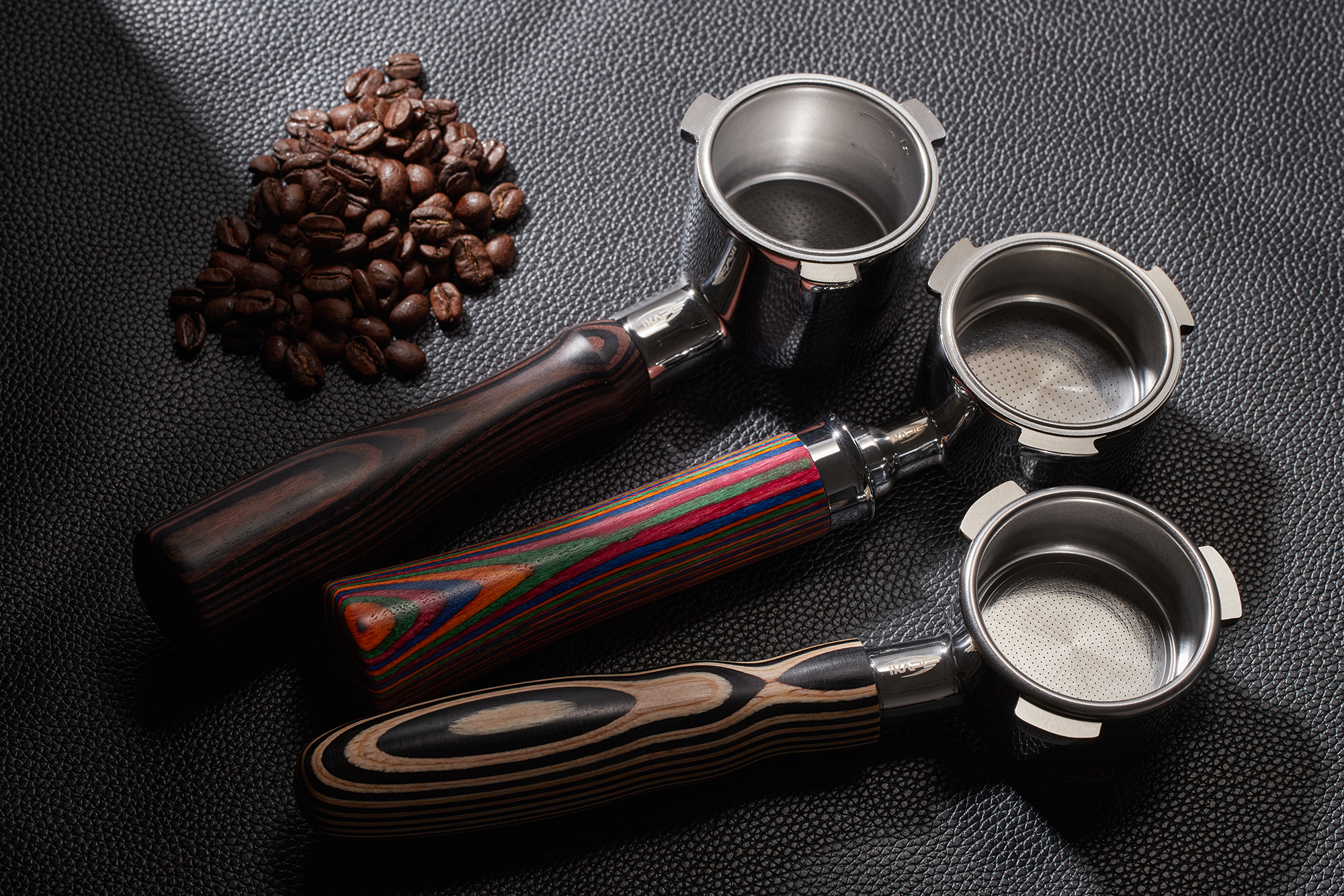 Bottomless Portafilter - Pearl White Wooden Handle