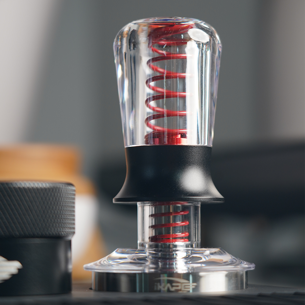 Calibrated Tamper V3 - Clear Red or Clear Black, for 54mm and 58mm portafilters