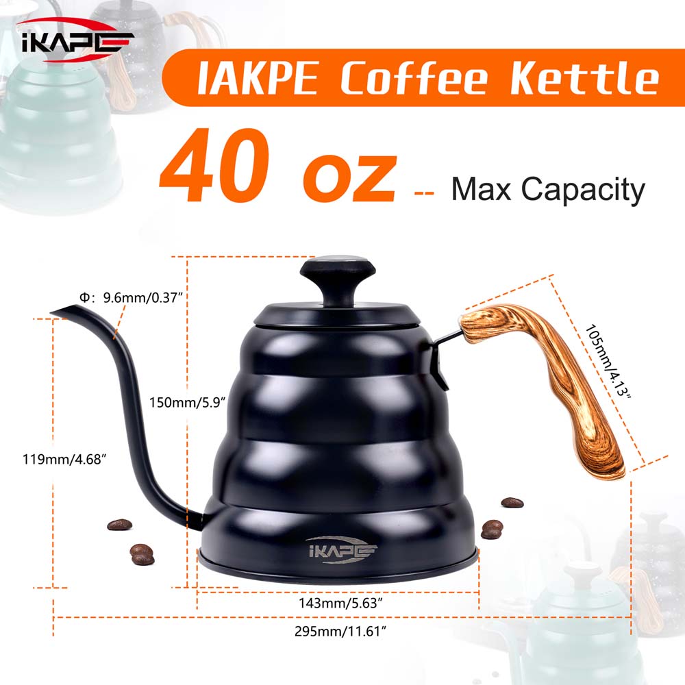 Gooseneck Pour-Over Kettle 40oz with Thermometer