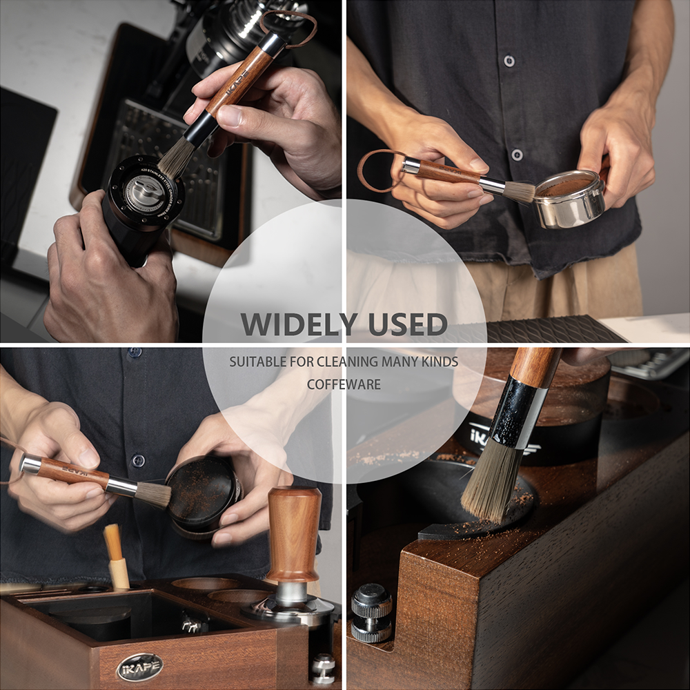 Group Head Cleaning Brush - Walnut Handle