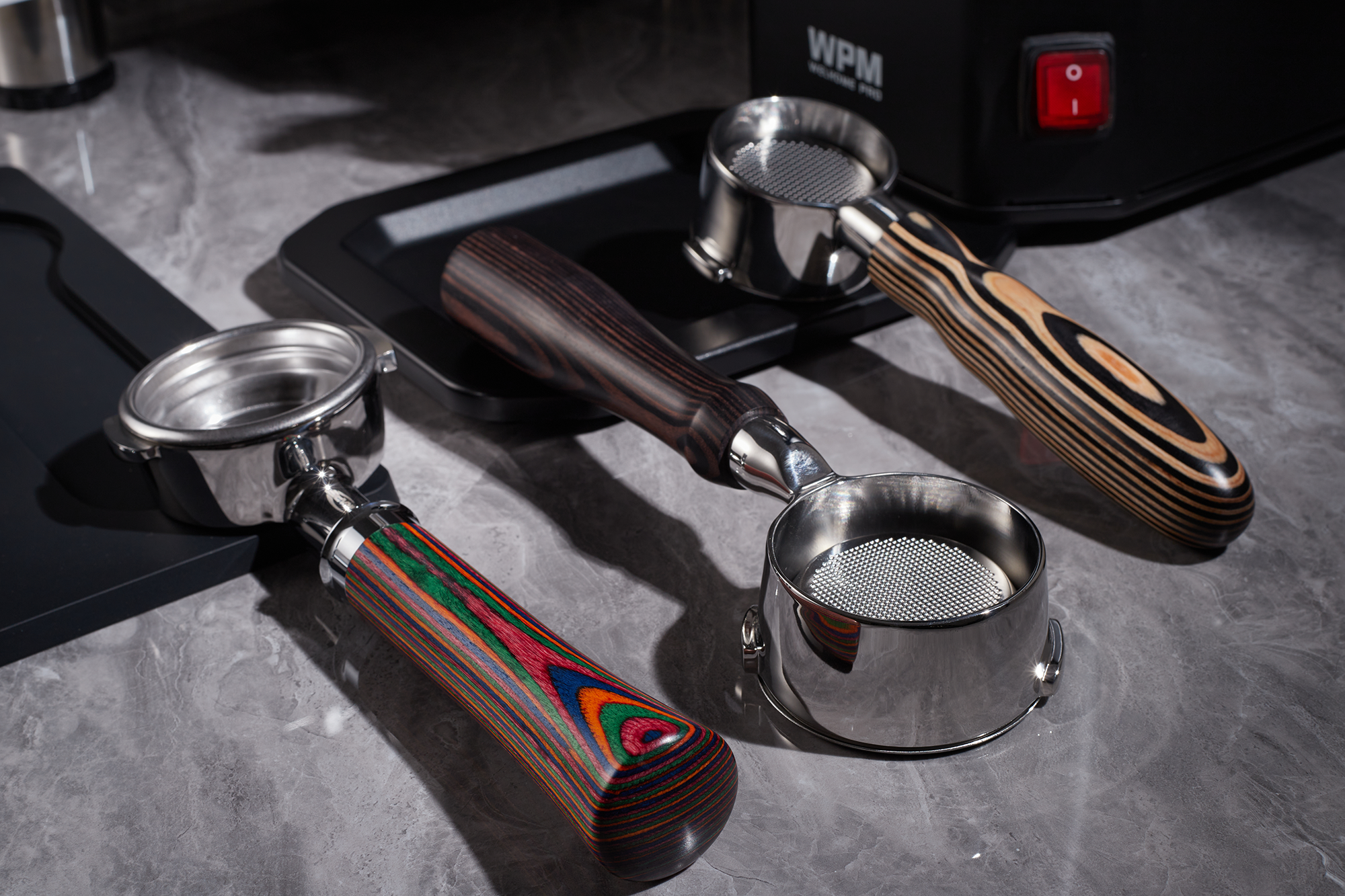 Bottomless Portafilter - Pearl White Wooden Handle