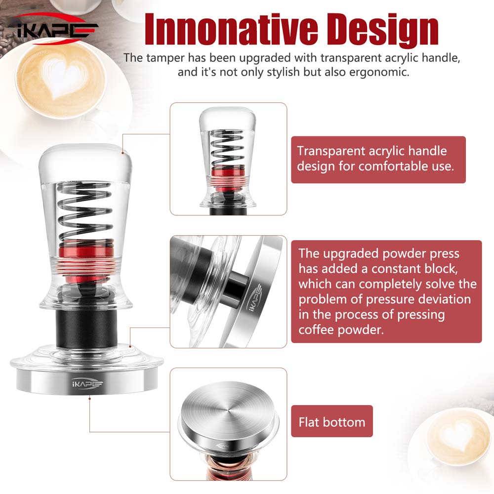 Clear-Handle Calibrated Tamper V3 - Flat Base
