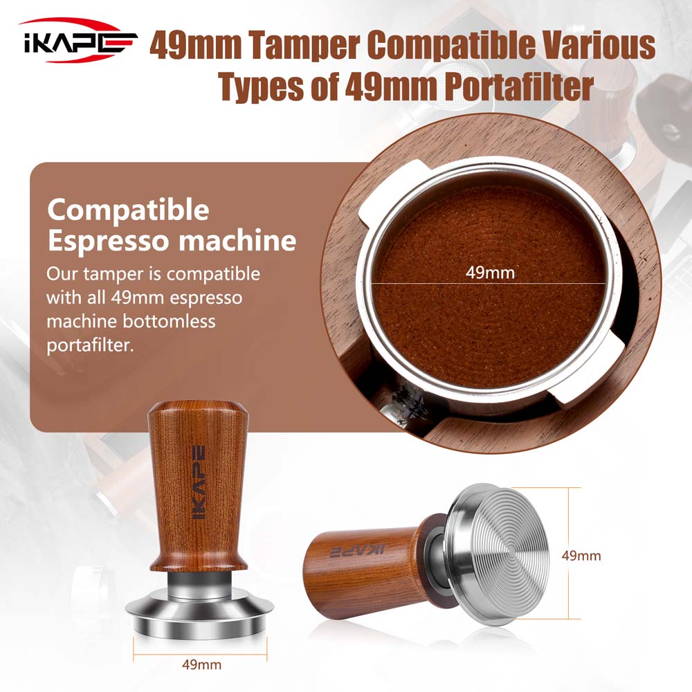 Wooden-Handle Spring Tamper - 49 to 58.5mm