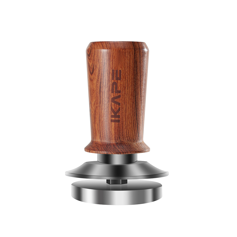 Wooden-Handle Spring Tamper - 49 to 58.5mm, for 49mm, 51mm, 54mm and 58mm portafilters