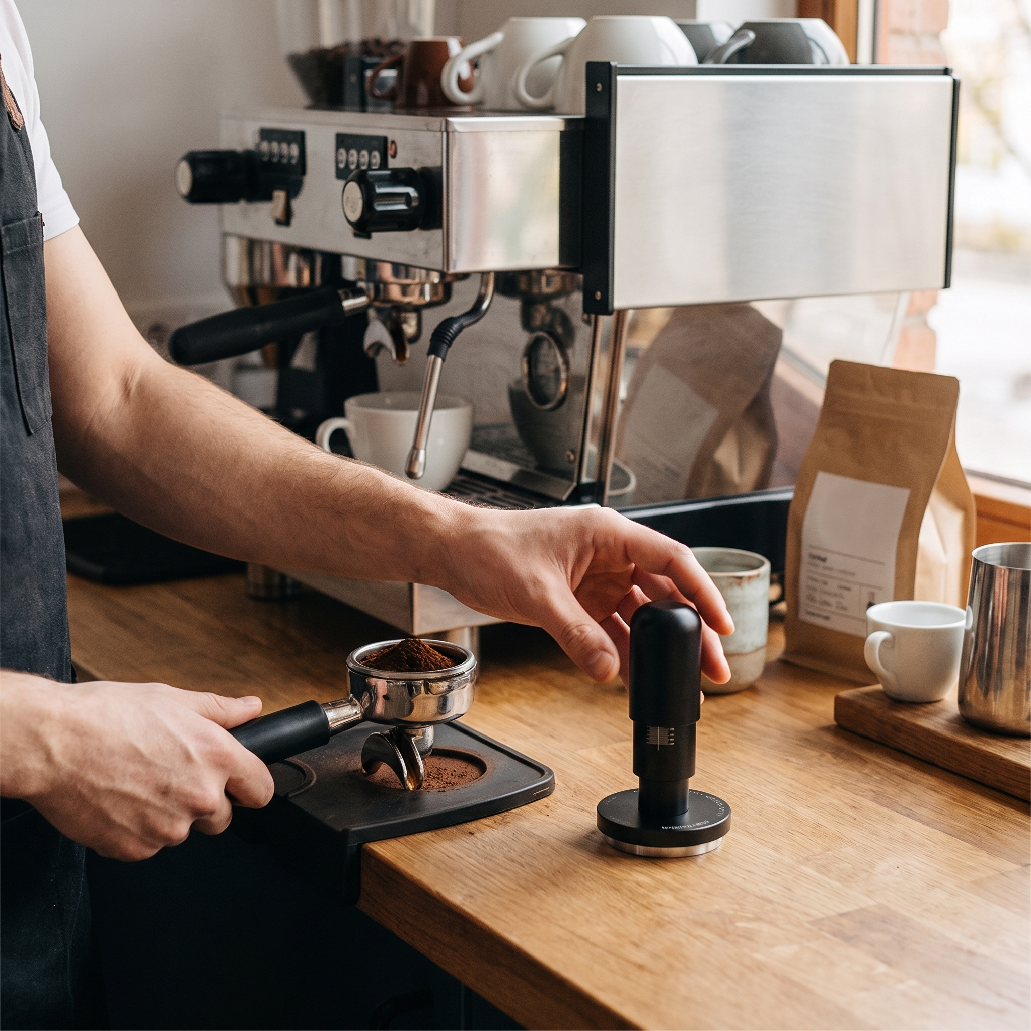 IKAPE Calibrated Coffee Adjustable Pressure Spring Tamper