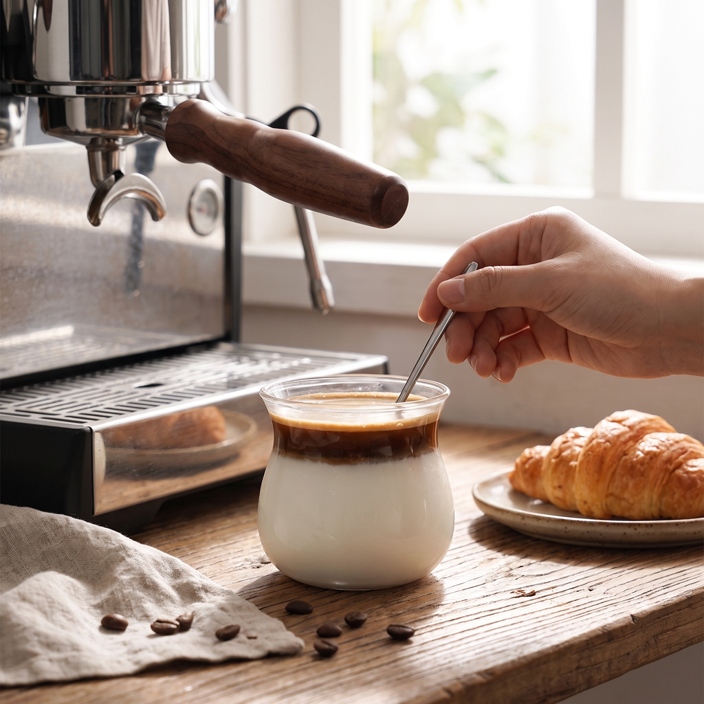 IKAPE Coffee Clear Glass Sense Cup With 10.15oz/300ml