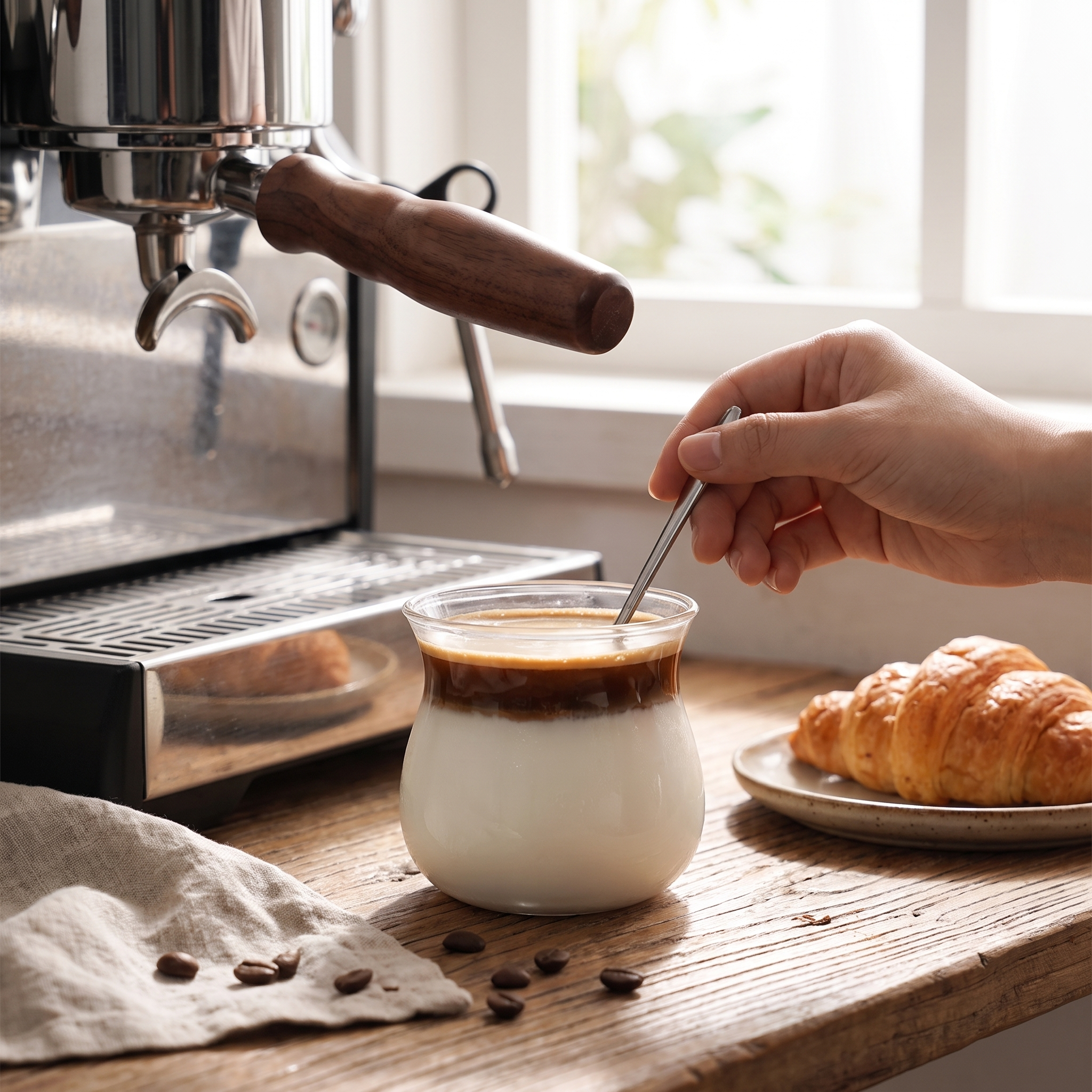 IKAPE Coffee Clear Glass Sense Cup With 10.15oz/300ml