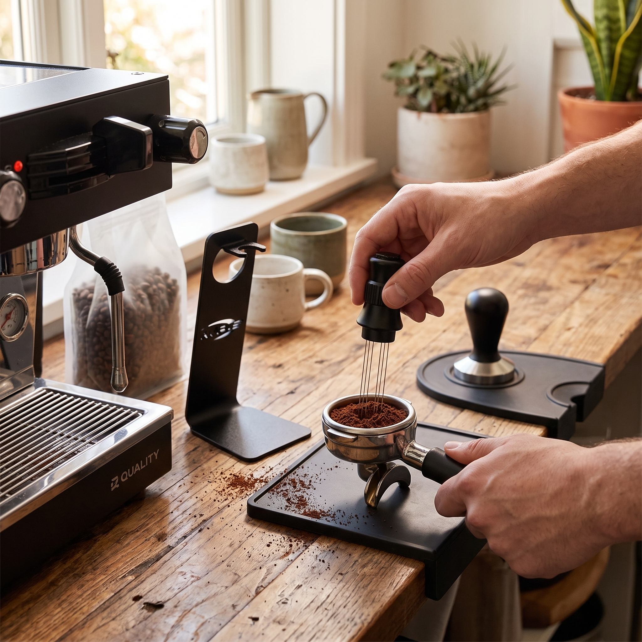 IKAPE Espresso WDT Tools, Adjustable Espresso Stirrer for Barista, with Magnetic Stand