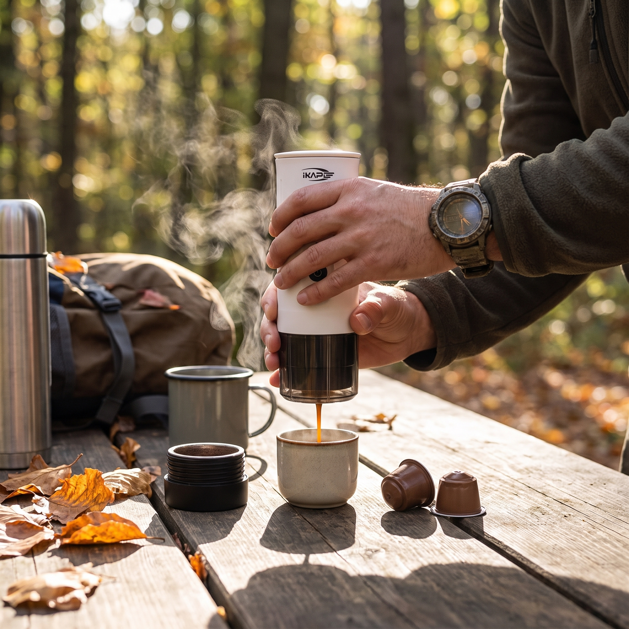 IKAPE Portable Coffee Maker With 51mm Basket and Capsule Assembly Kapo K1