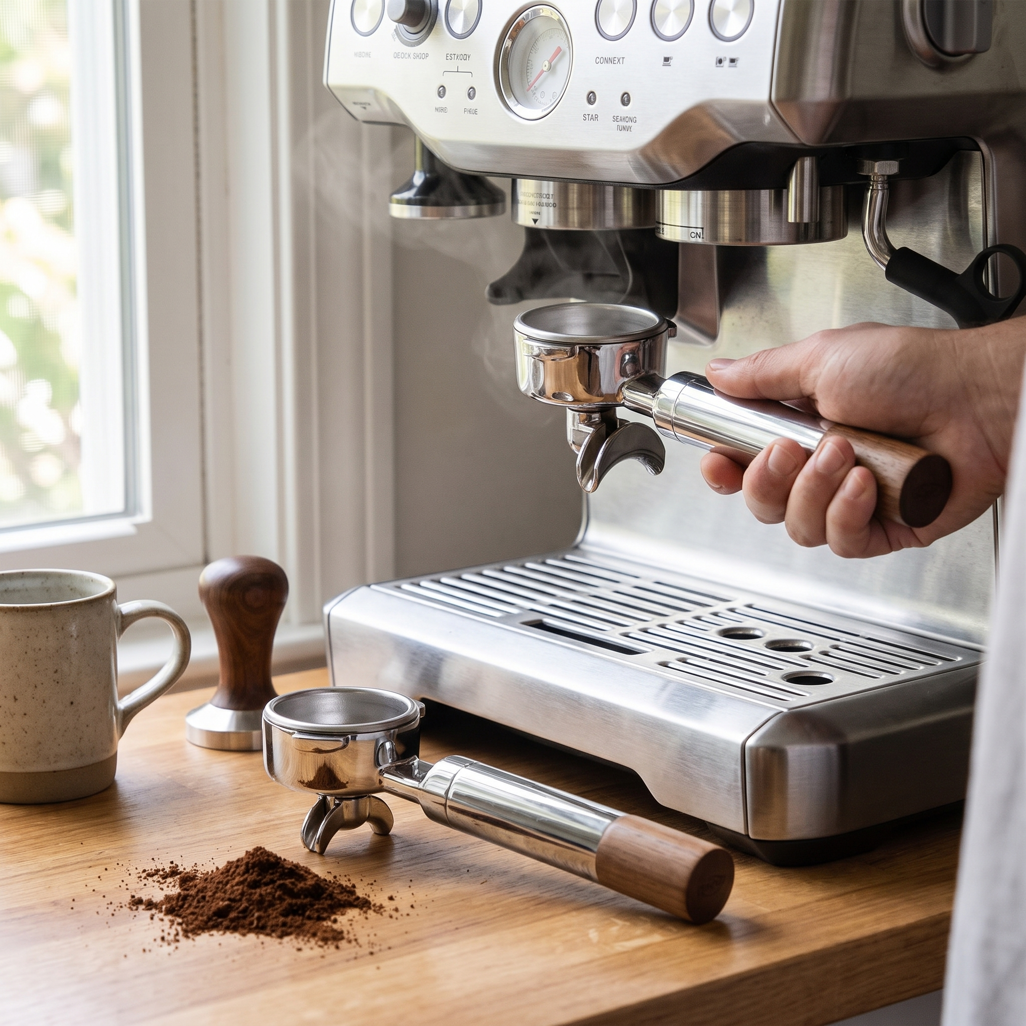 IKAPE Openwork Bottomless Portafilter with High Extraction Precision Basket