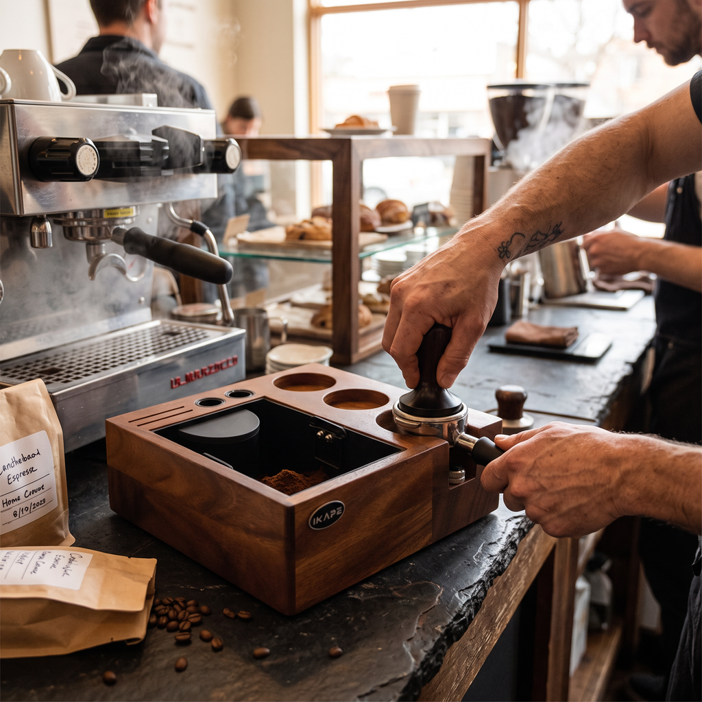 IKAPE V2 Espresso Knock Box, Espresso Coffee Organizer Box