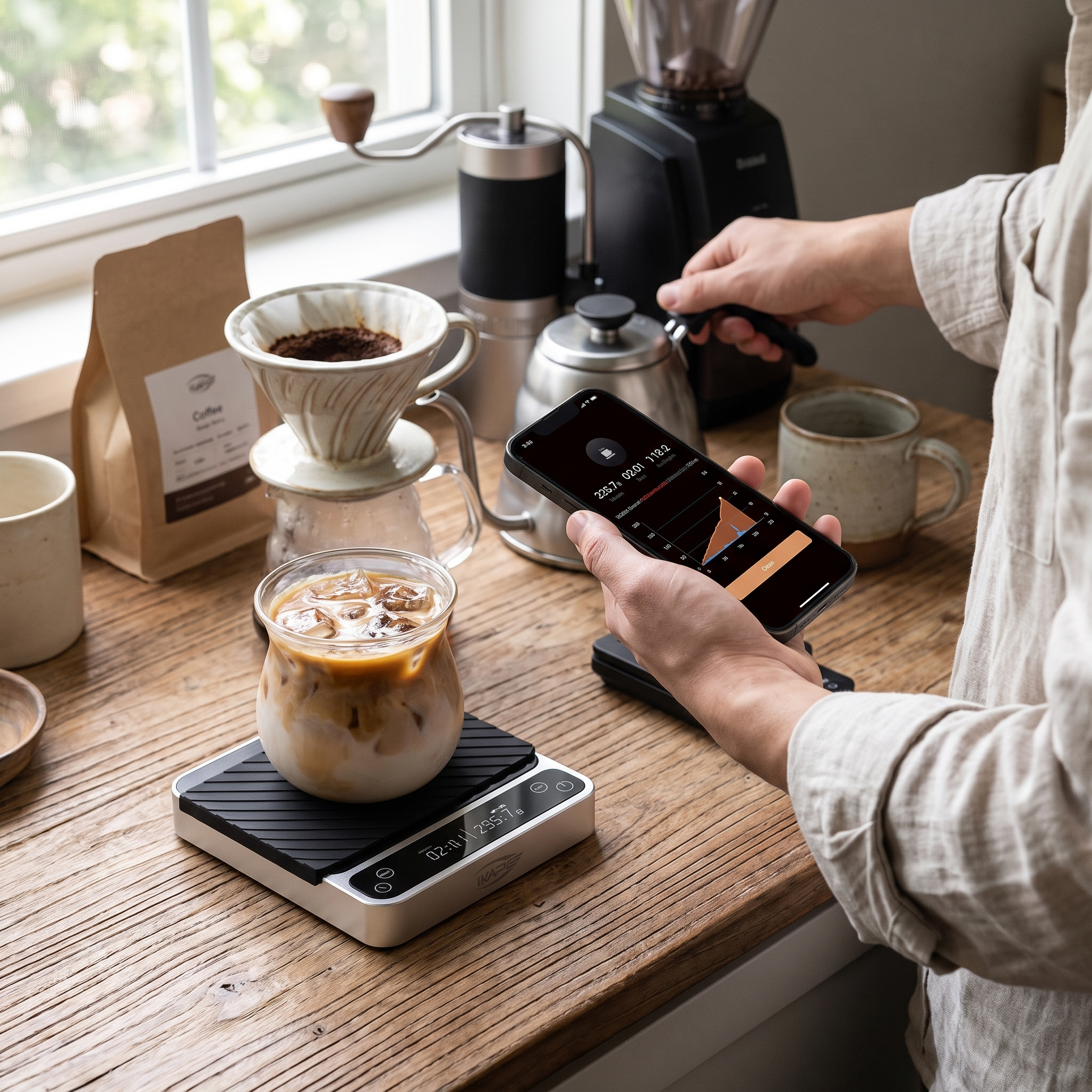 IKAPE Smart Electronic Coffee Scale with Bluetooth APP_V2 Pro