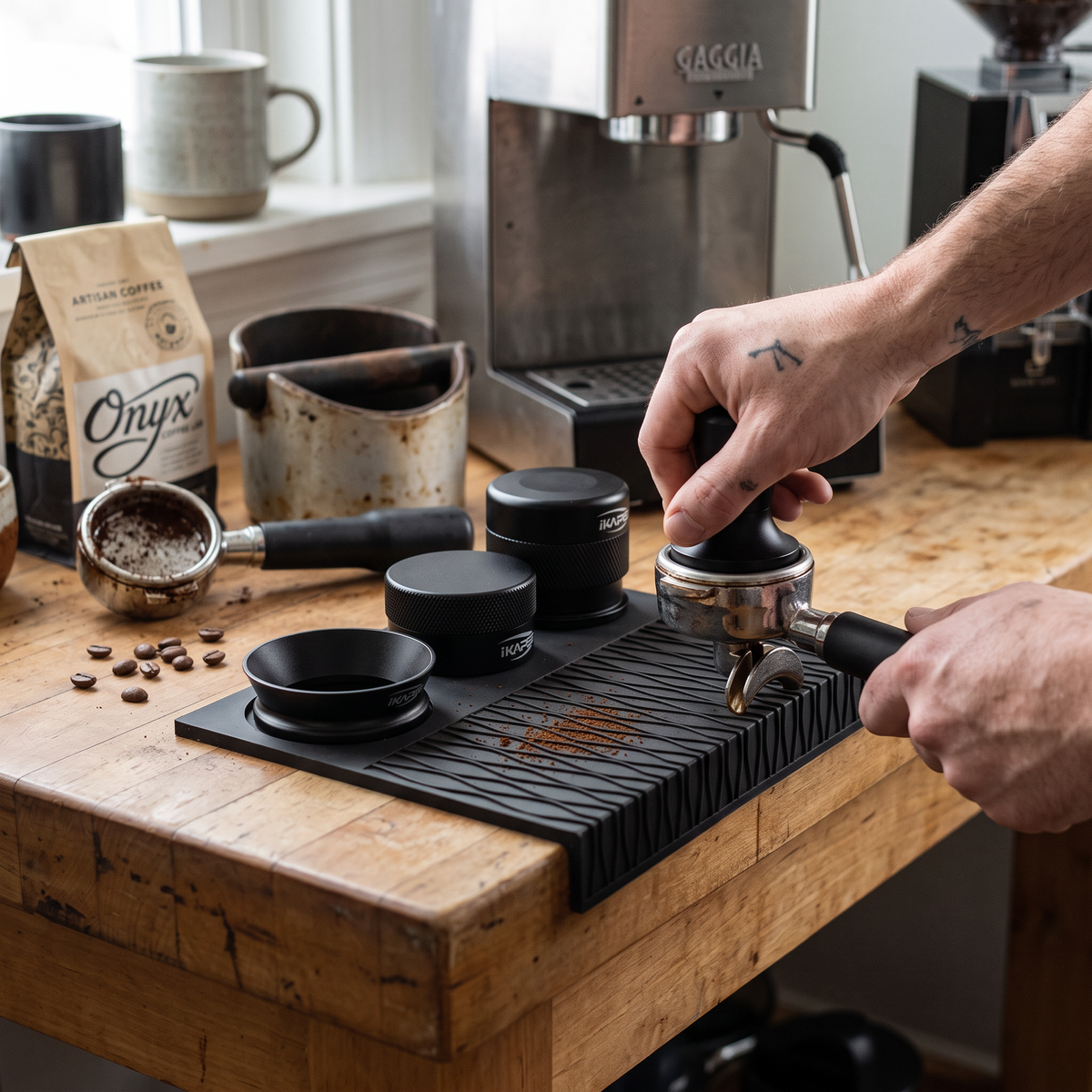 IKAPE V4 Coffee Tamper Distributor Espresso Bar Kit