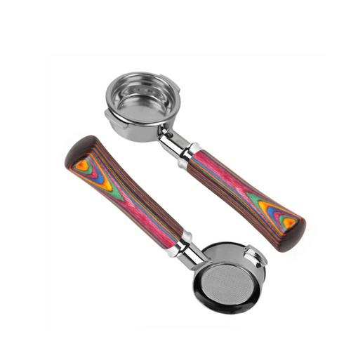 Bottomless Portafilter - Rainbow Wooden Handle, for 51mm, 54mm and 58mm portafilters